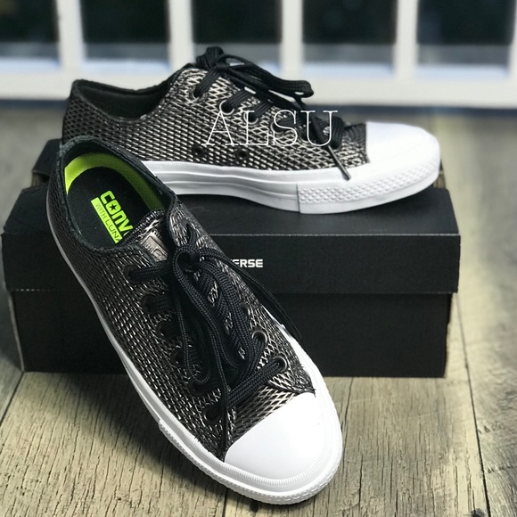 NWT Converse Ctas || OX Black Silver W AUTHENTIC - Picture 2 of 7